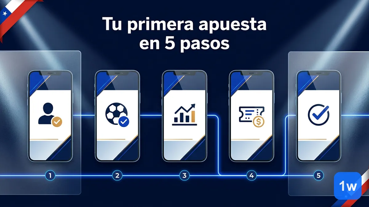 Cómo hacer tu primera apuesta en 1win Chile paso a paso, desde el registro hasta confirmar el boletín